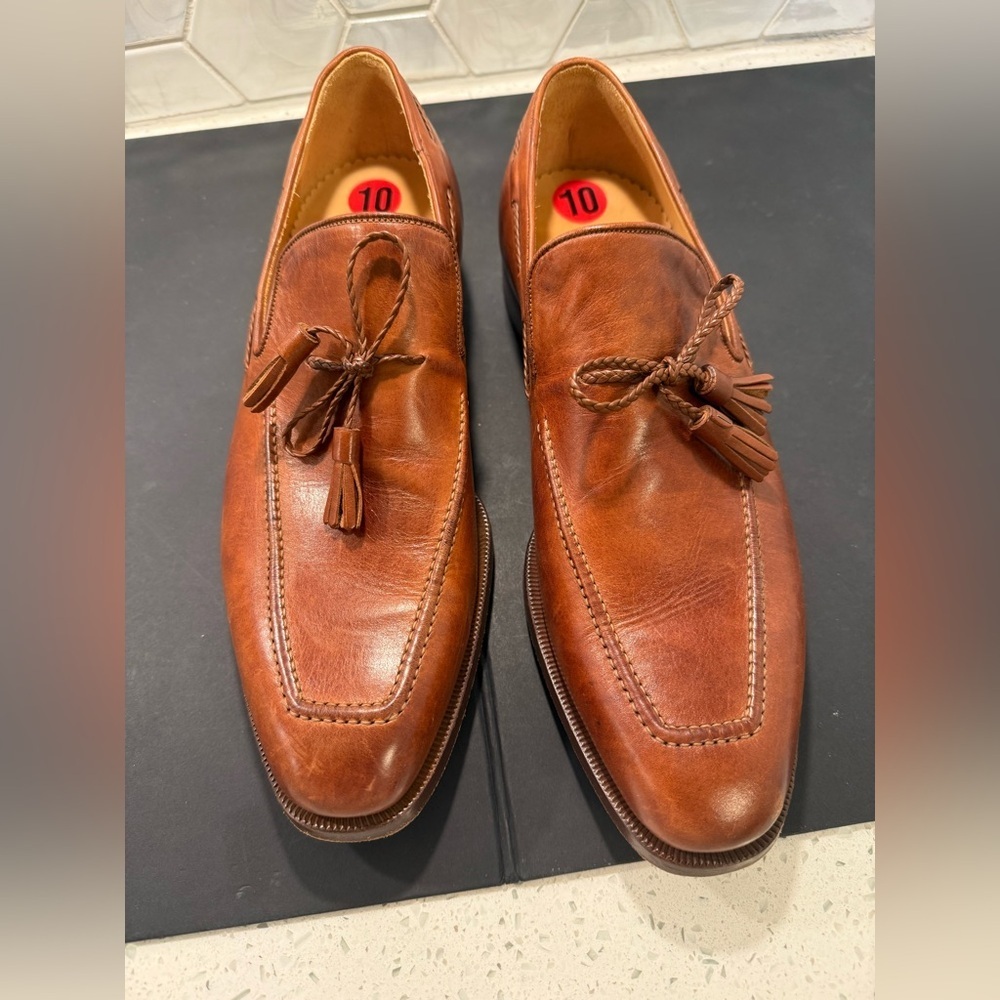 Calzoleria Harris Firenze Tassel Leather Loafer Shoe Men Sz 10 Handcrafted Italy